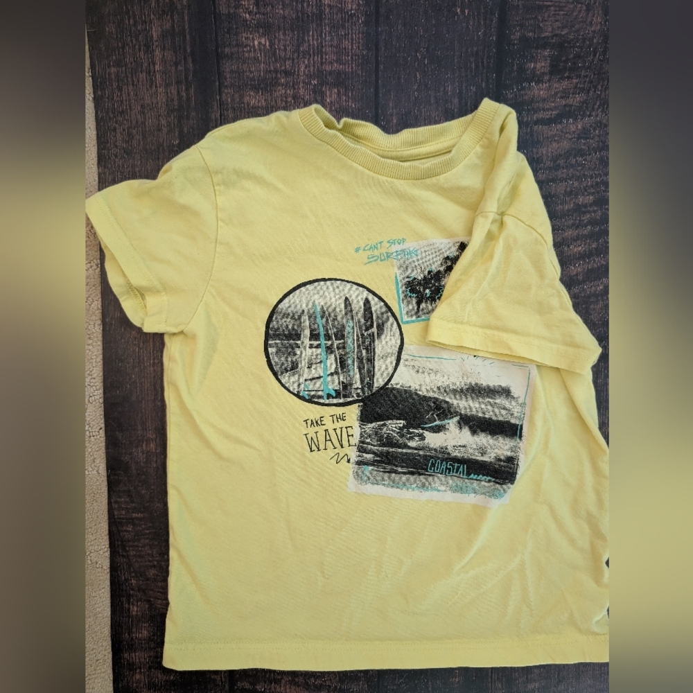 Zara Yellow Graphic Surfer T-Shirt